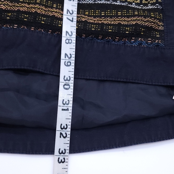 Free People Navy Embroidered Tribal Oversized Jacket Women's M Lagenlook Boho - Picture 5 of 10